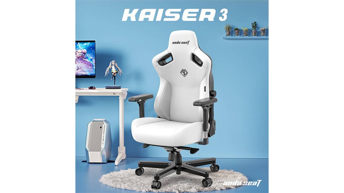 buy andaseat-kaiser-3-series-premium-gaming-chair-large-pvc-white