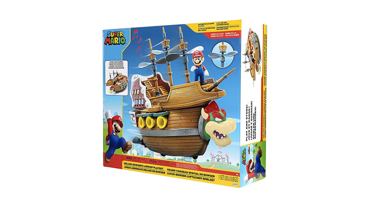buy nintendo-super-mario-dlx-bowsers-airship-playset-with-mario-figure