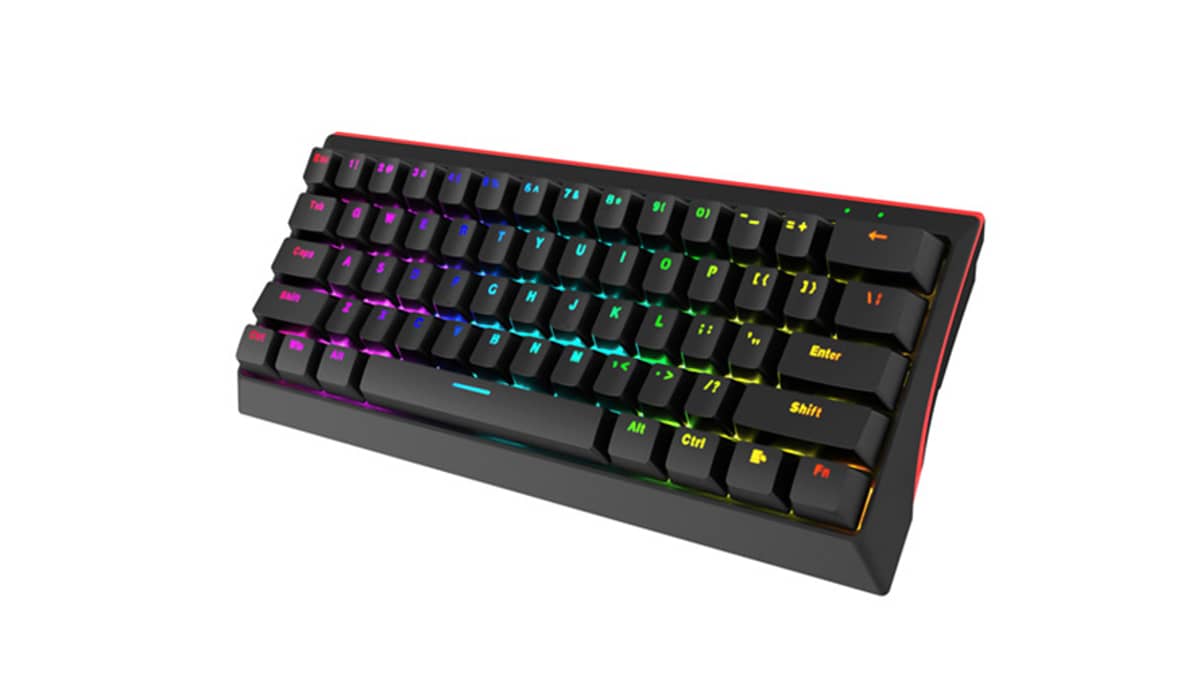 شتر marvo-kg962-gaming-mechanical-keyboard-61-keys-red-switches-black