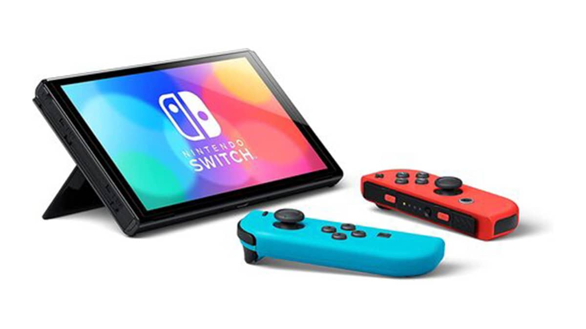 شتر nintendo-switch-oled-handheld-console-64gb-neon-blue-and-red