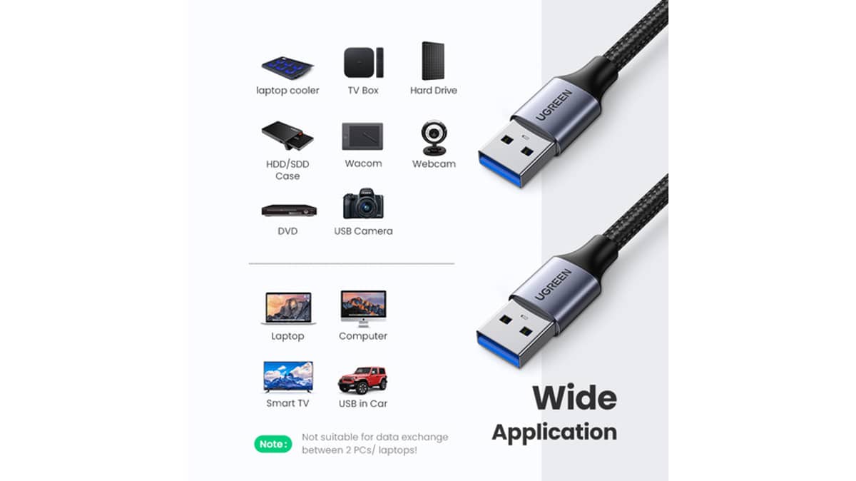 شتر ugreen-usb-braided-cable
