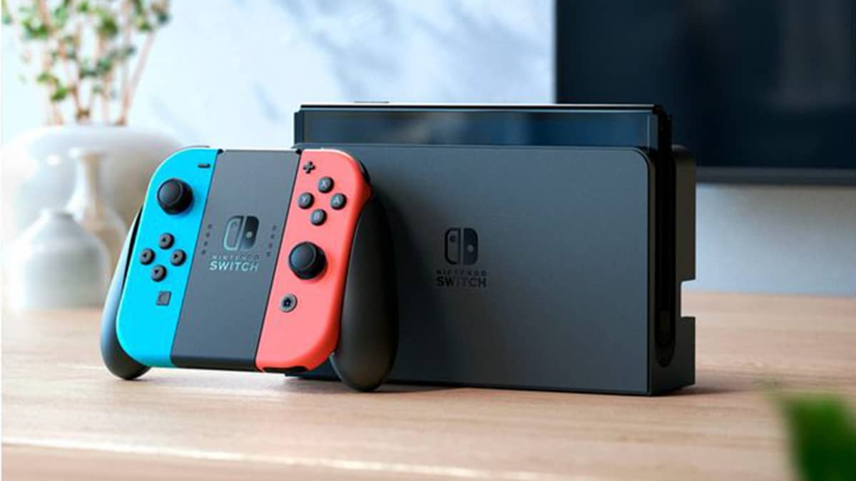 شتر nintendo-switch-oled-handheld-console-64gb-neon-blue-and-red