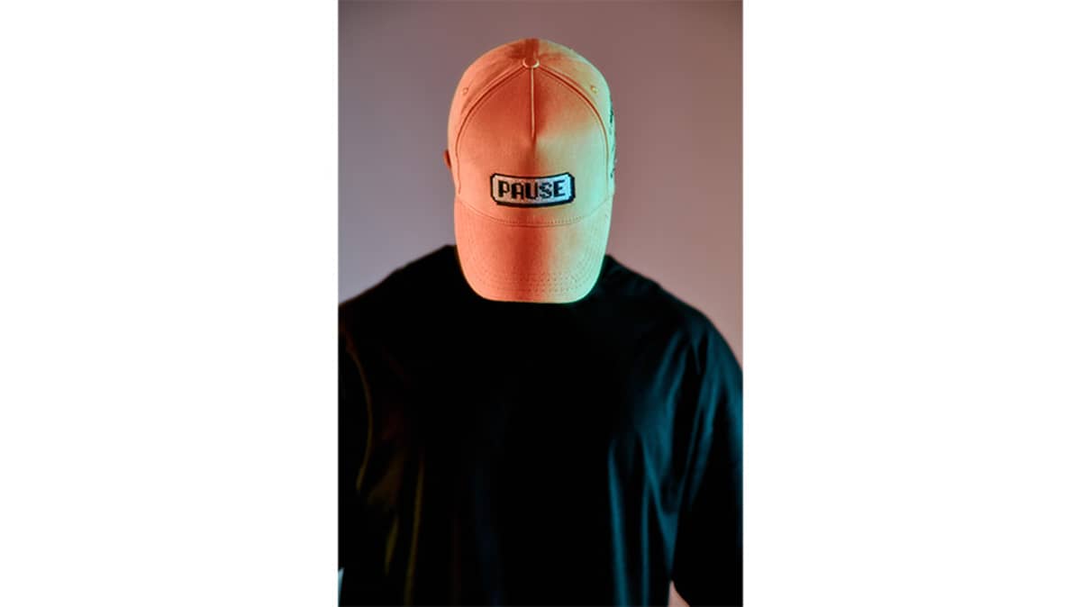 buy pause-knitted-logo-pure-cotton-curved-peak-cap-yellow