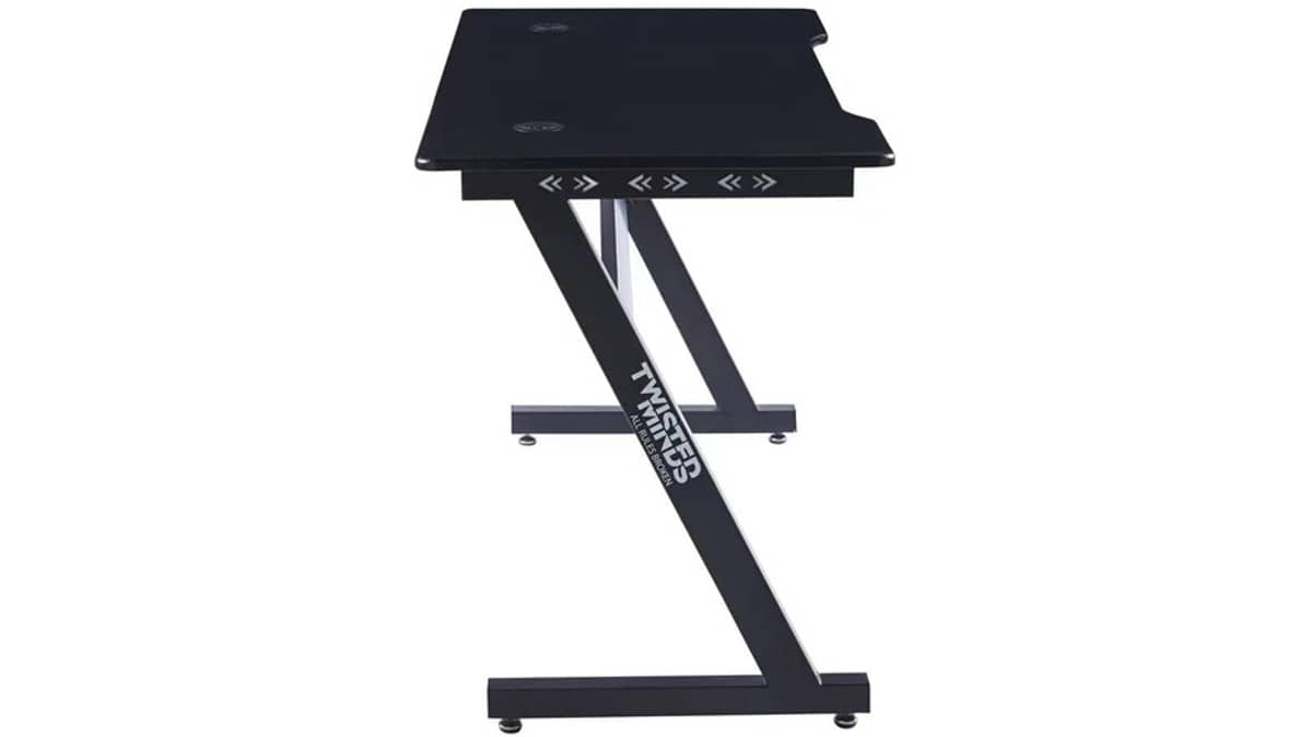 شتر twisted-minds-ergonomic-z-shaped-rgb-gaming-desk-black