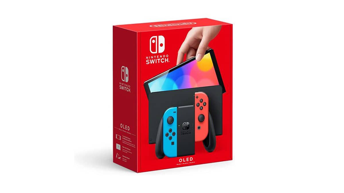 شتر nintendo-switch-oled-handheld-console-64gb-neon-blue-and-red