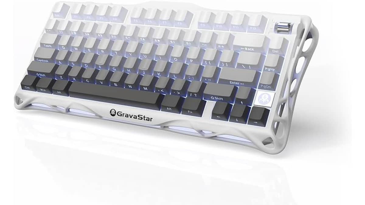 شتر gravastar-mercury-k1-mechanical-gaming-keyboard-gradient-white