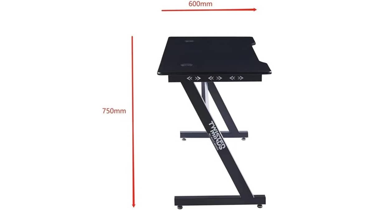 شتر twisted-minds-ergonomic-z-shaped-rgb-gaming-desk-black