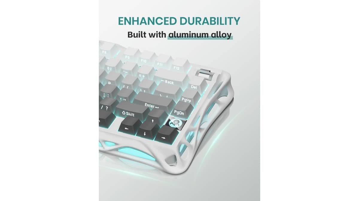 شتر gravastar-mercury-k1-mechanical-gaming-keyboard-gradient-white
