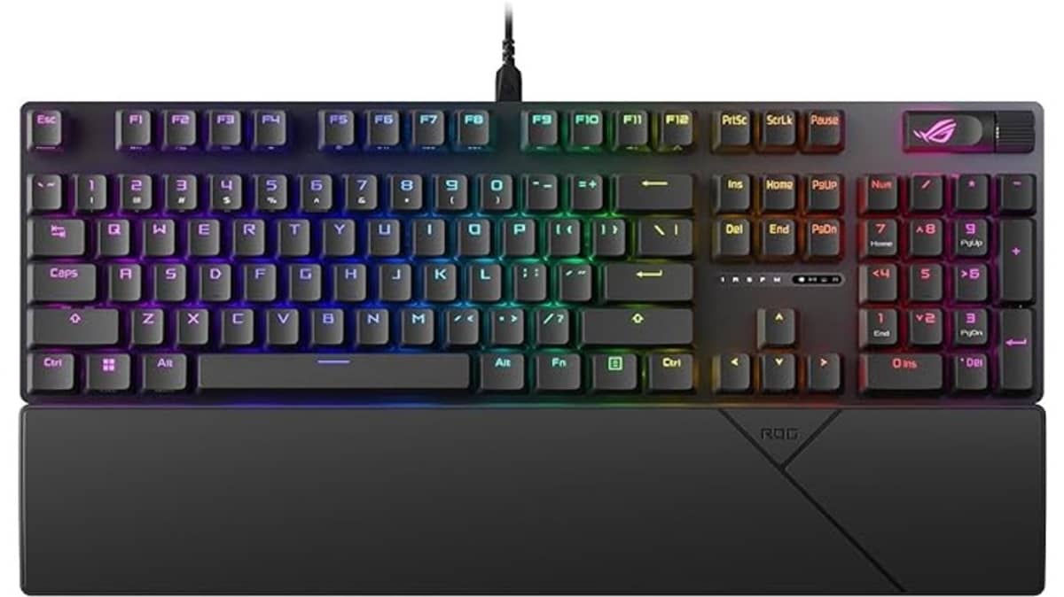 شتر asus-rog-strix-scope-ii-full-size-gaming-keyboard-or-dampening-foam-or-pre-lubed-rog-nx-snow-switches-or-pbt-keycaps-or-multi-function-controls-or-hotkeys-for-xbox-game-bar-and-recording-or-rgb-black-or-us-layout