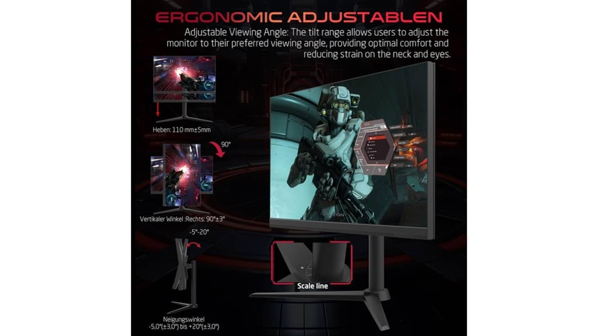 شتر gameon-gomp24fhd380ips-midnight-pro-series-gaming-monitor