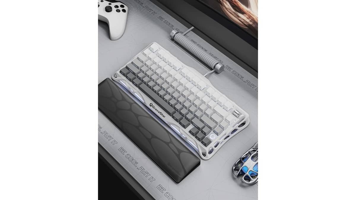 شتر gravastar-mercury-k1-mechanical-gaming-keyboard-gradient-white