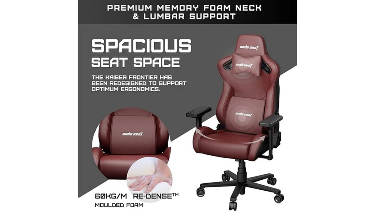 شتر andaseat-kaiser-frontier-xl-gaming-chair-maroon