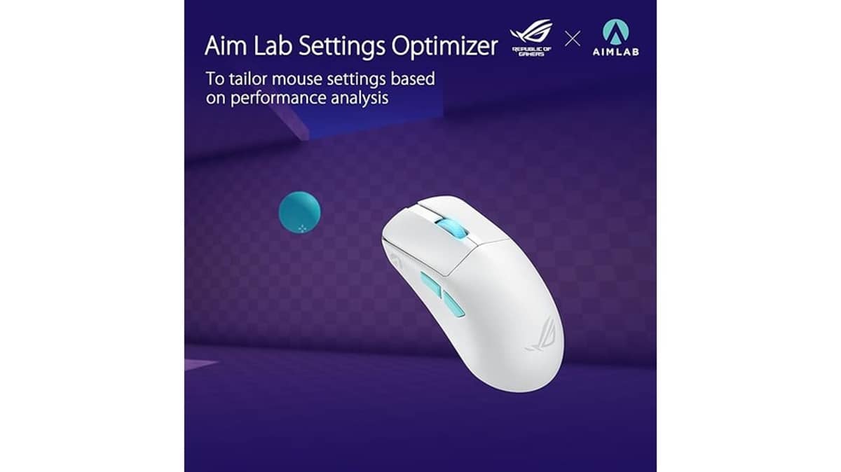 شتر asus-rog-harpe-ace-aim-lab-edition-wireless-gaming-mouse-or-54-g-lightweight-or-24ghz-rf-or-bluetooth-or-36k-dpi-sensor-or-5-buttons-or-rog-speednova-or-rog-omni-receiver-or-white