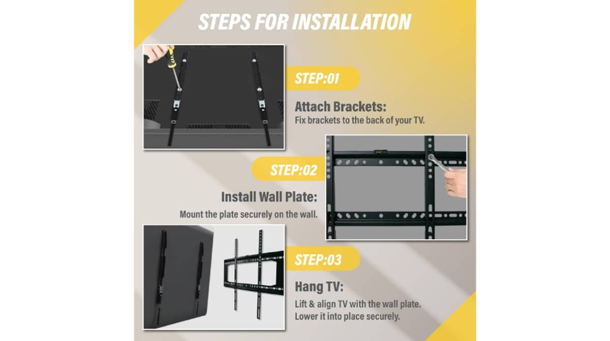 شتر wb-tv-wall-mount-37-80-inches-fixed-black