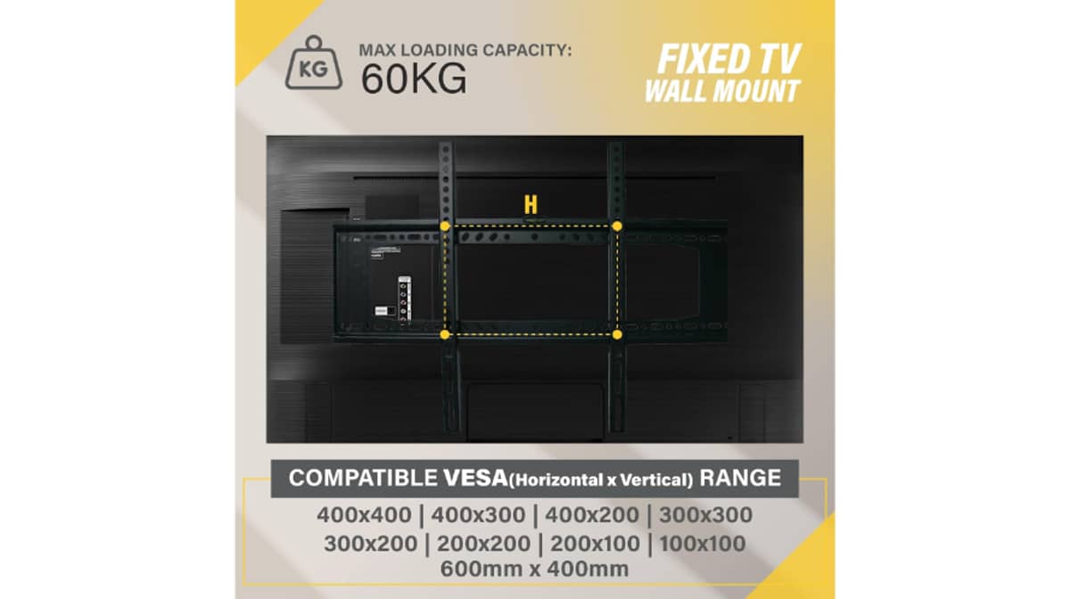 شتر wb-tv-wall-mount-37-80-inches-fixed-black