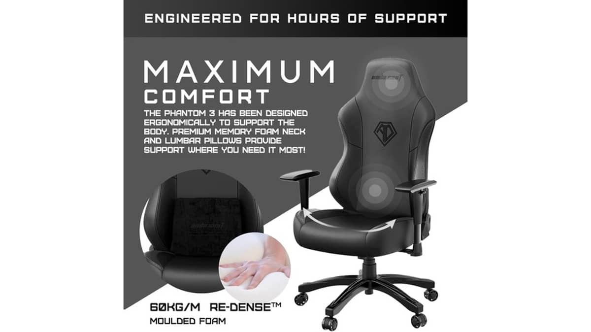 buy anda-seat-phantom-3-series-premium-gaming-chair-black