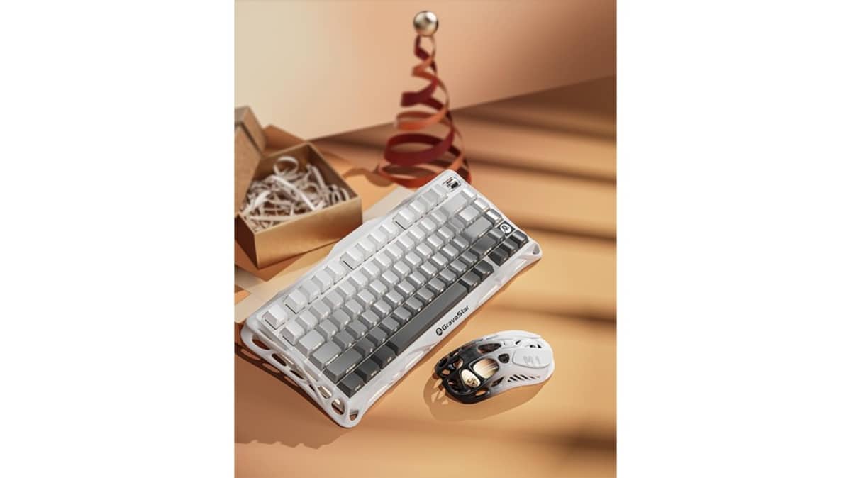 شتر gravastar-mercury-k1-mechanical-gaming-keyboard-gradient-white