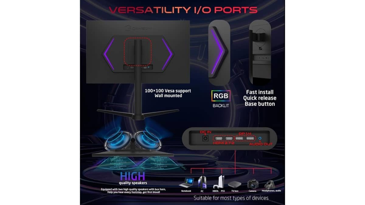 شتر gameon-gomp24fhd380ips-midnight-pro-series-gaming-monitor