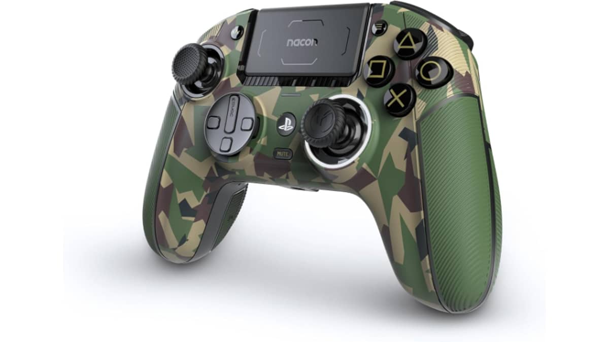 شتر nacon-revolution-5-pro-officially-licensed-playstation-wireless-gaming-controller-forest-camo