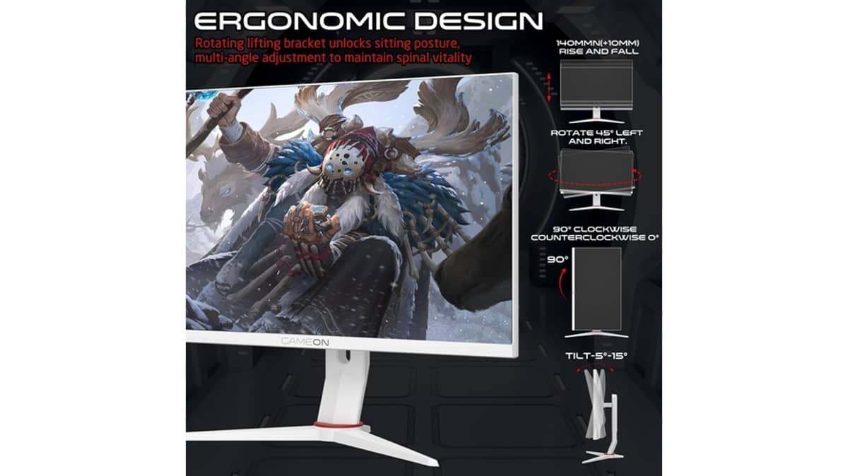 شتر gameon-goa24fhd360ips-24-inch-artic-pro-series-computer-monitor
