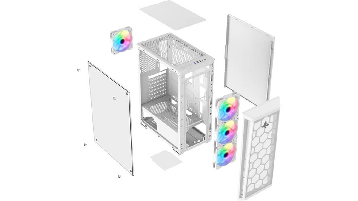 شتر sharx-razorfin-argb-atx-pc-case-with-front-mesh-panel-r-200w