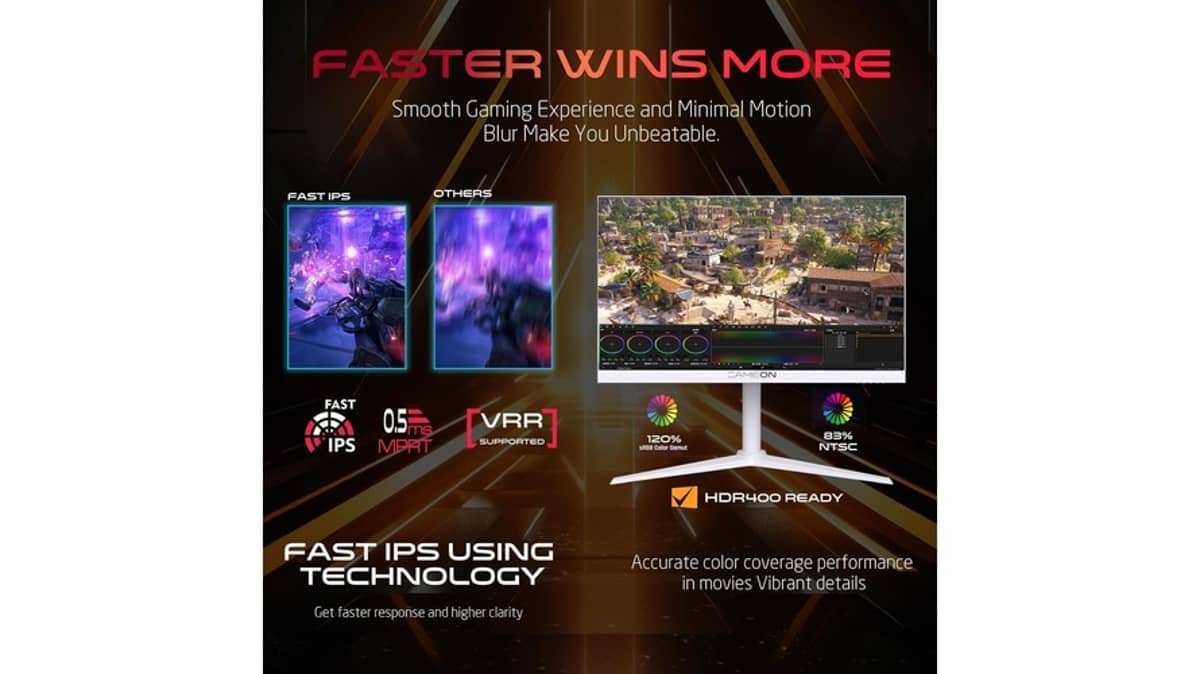 شتر gameon-24-inch-goap24fhd380ips-white-gaming-monitor