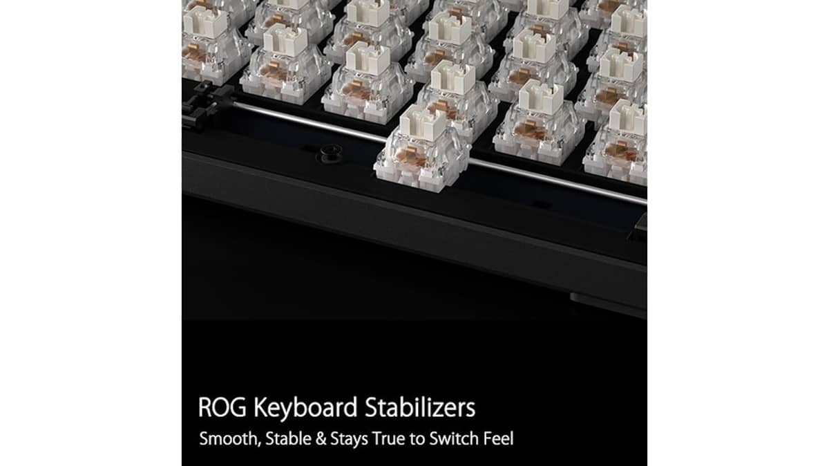 شتر asus-rog-strix-scope-ii-full-size-gaming-keyboard-or-dampening-foam-or-pre-lubed-rog-nx-snow-switches-or-pbt-keycaps-or-multi-function-controls-or-hotkeys-for-xbox-game-bar-and-recording-or-rgb-black-or-us-layout