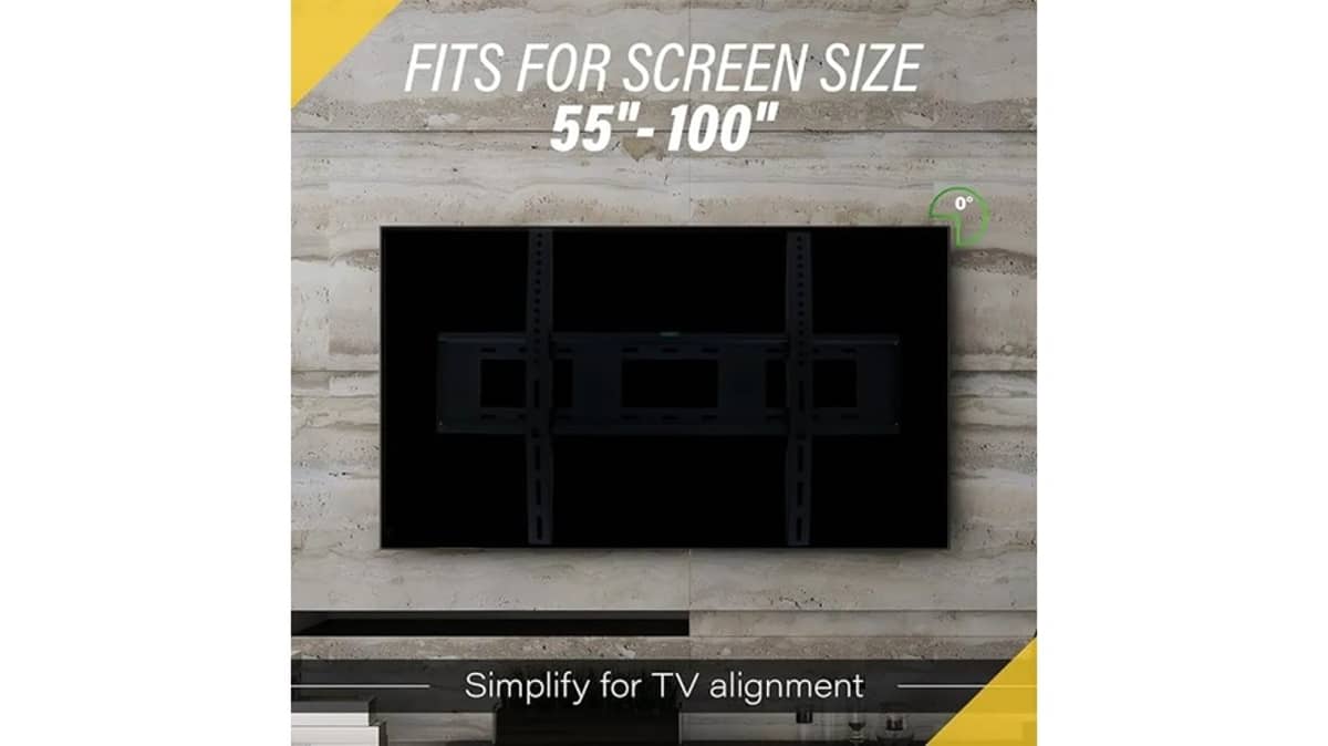 شتر wb-fixed-tv-wall-mount-bracket-55-to-100-inch-flat-screen-led-and-lcd-tv
