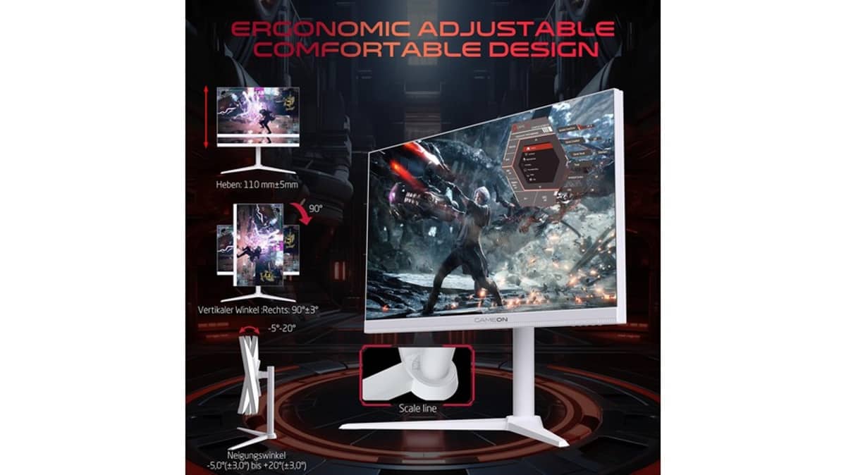 شتر gameon-24-inch-goap24fhd380ips-white-gaming-monitor