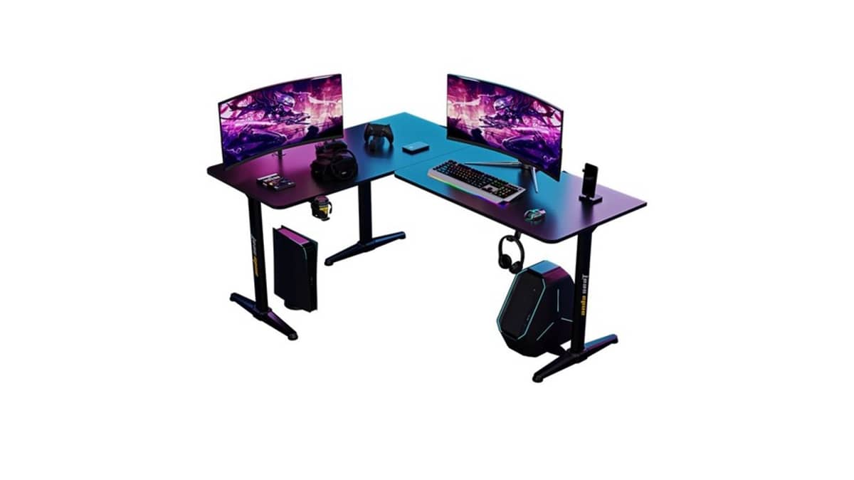 buy andaseat-gaming-desk-wind-seeker-black-carbon-fiber-texture-tabletop