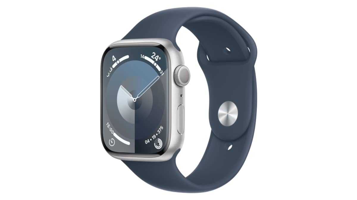 شتر apple-watch-series-9-gps-41mm-smartwatch-with-silver-aluminum-case-with-storm-blue-sport-band-ml