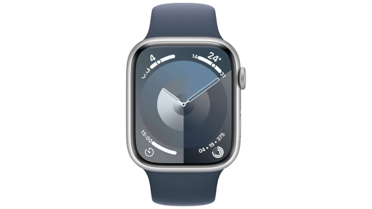 شتر apple-watch-series-9-gps-41mm-smartwatch-with-silver-aluminum-case-with-storm-blue-sport-band-ml