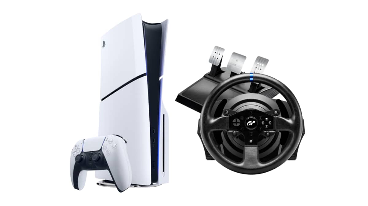شتر playstation-5-slim-bluray-disc-console-bundle-with-thrustmaster-t300-rs-gt-edition-for-ps5