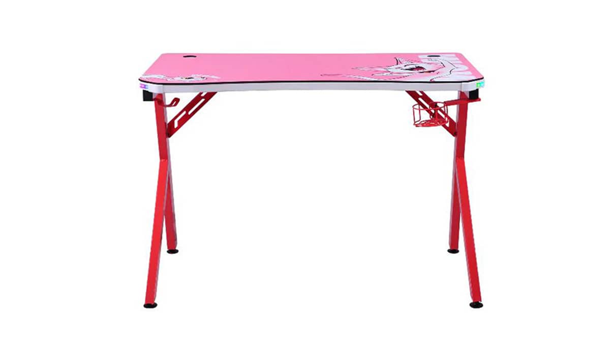 buy marvo-de-06cy-meow-design-gaming-desk-with-table-pad-pink