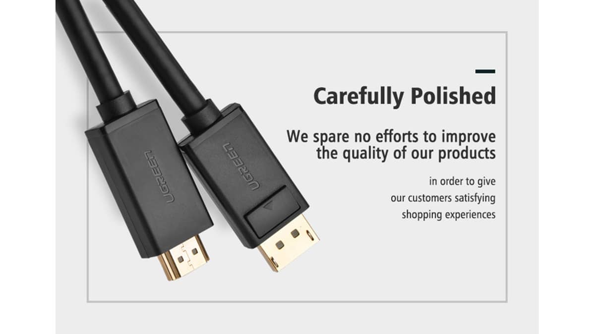 شتر ugreen-dp-male-to-hdmi-male-cable-2m-black