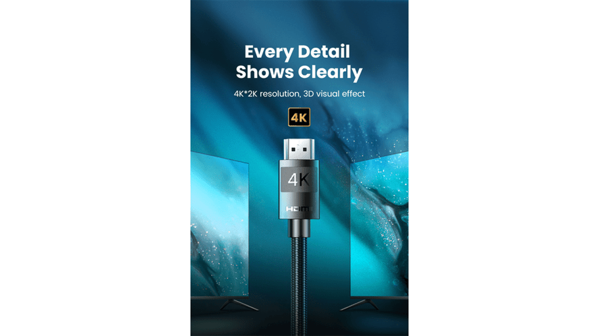 شتر ugreen-4khdmi-cable-male2male-braided-2m