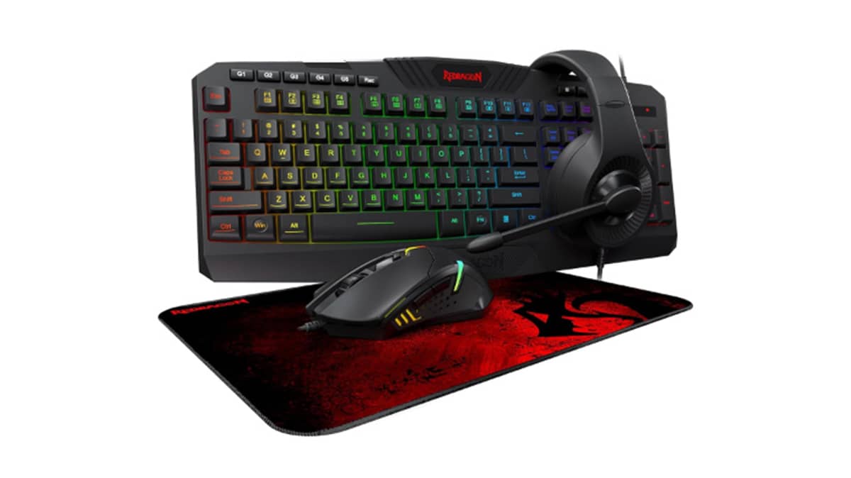 شتر redragon-4-in-1-wired-gaming-mouse-keyboard-headset-and-mousepad-combo-black