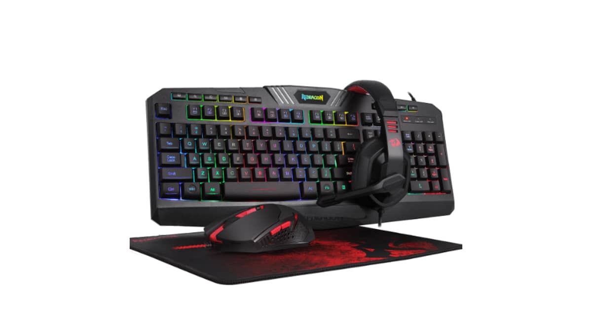 شتر redragon-4-in-1-wired-gaming-mouse-keyboard-headset-and-mousepad-combo-black
