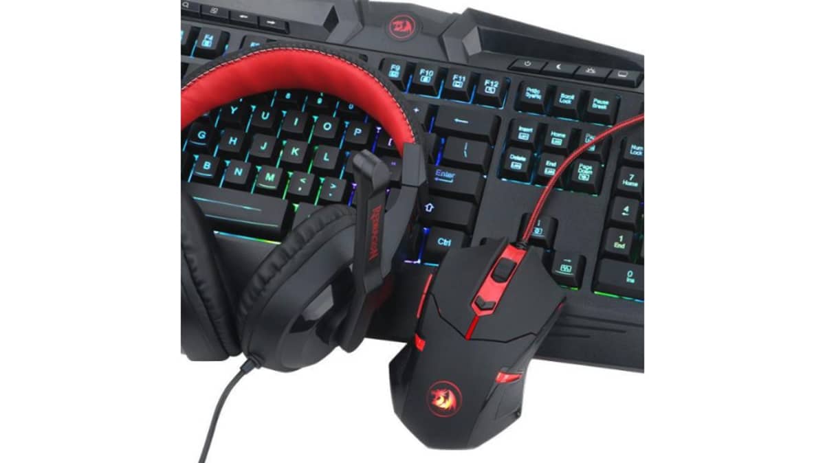 شتر redragon-4-in-1-wired-gaming-mouse-keyboard-headset-and-mousepad-combo-black