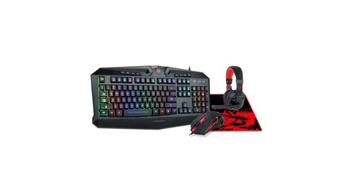 شتر redragon-4-in-1-wired-gaming-mouse-keyboard-headset-and-mousepad-combo-black