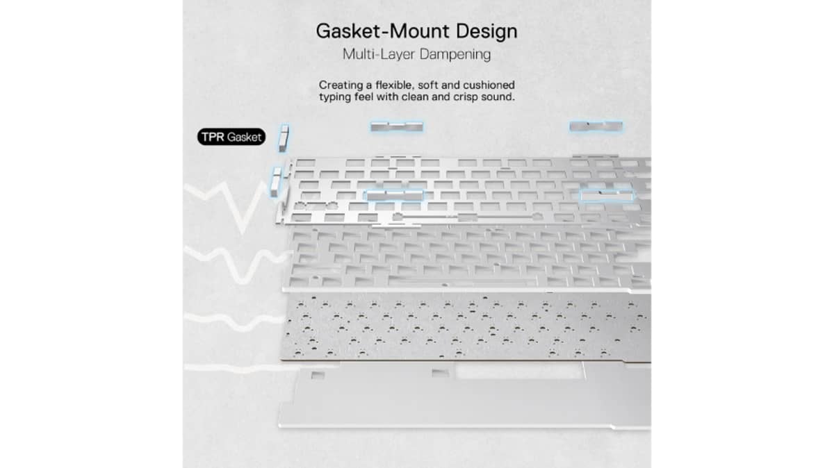 شتر redragon-pro-full-transparent-mechanical-wireless-gasket-rgb-gaming-keyboard-white-transparent