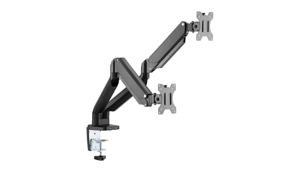 buy twisted-minds-fits-17-32-inch-minds-dual-monitor-aluminum-slim-mechanical-spring-usb-monitor-arm-black