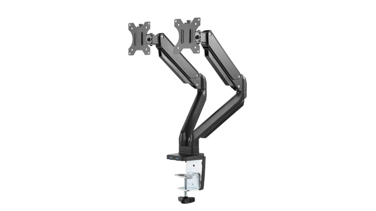 buy twisted-minds-fits-17-32-inch-minds-dual-monitor-aluminum-slim-mechanical-spring-usb-monitor-arm-black