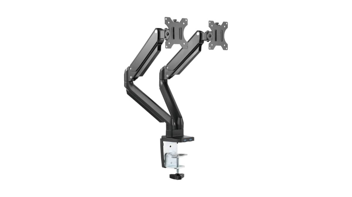 buy twisted-minds-fits-17-32-inch-minds-dual-monitor-aluminum-slim-mechanical-spring-usb-monitor-arm-black