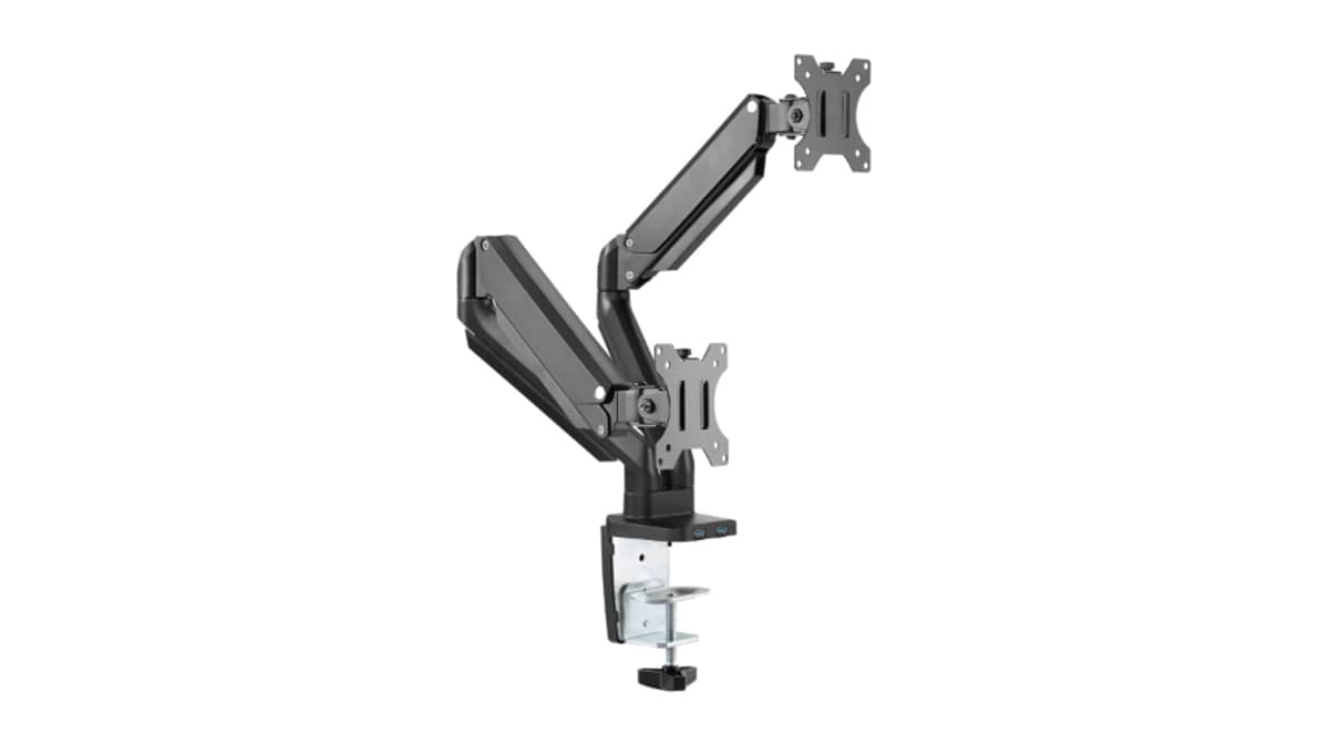 buy twisted-minds-fits-17-32-inch-minds-dual-monitor-aluminum-slim-mechanical-spring-usb-monitor-arm-black