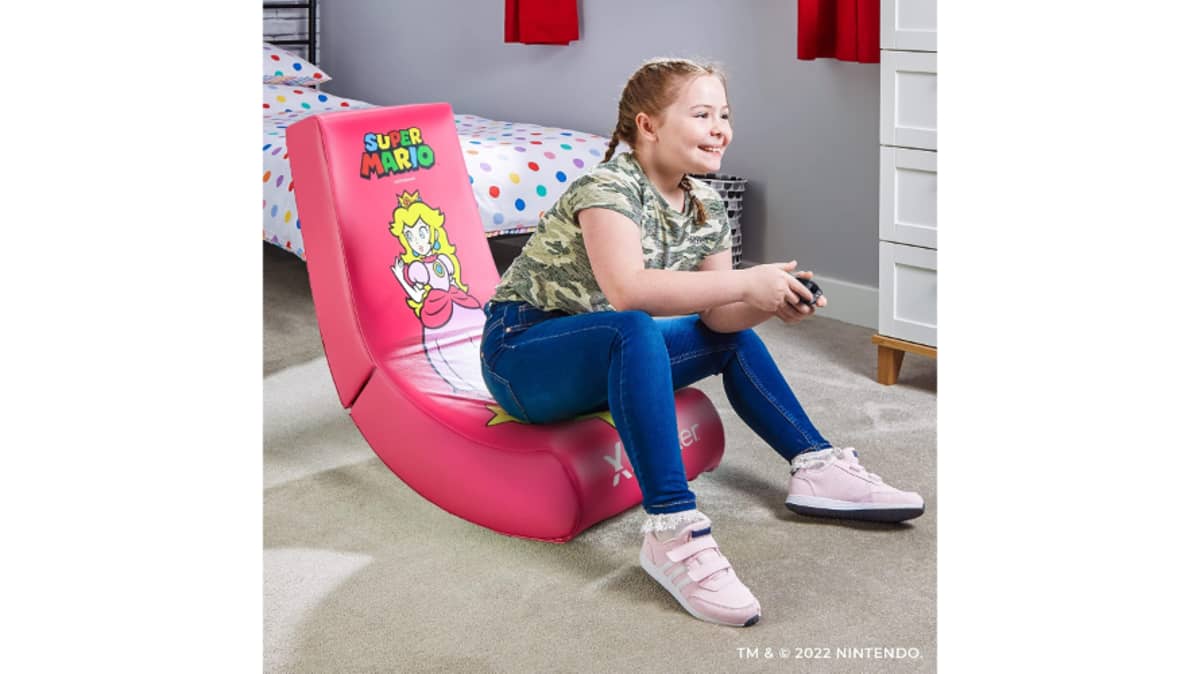 buy x-rocker-super-mario-all-star-floor-rocker-nintendo-gaming-chair-pink