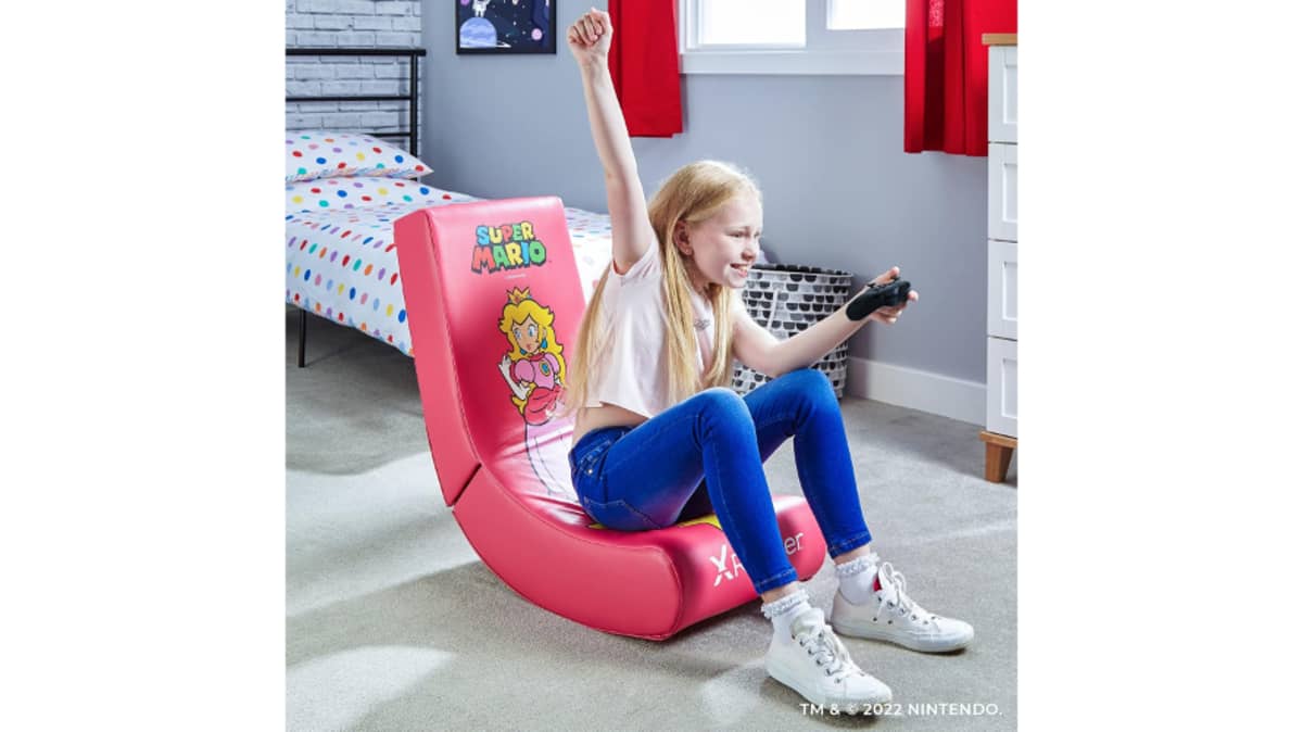 buy x-rocker-super-mario-all-star-floor-rocker-nintendo-gaming-chair-pink