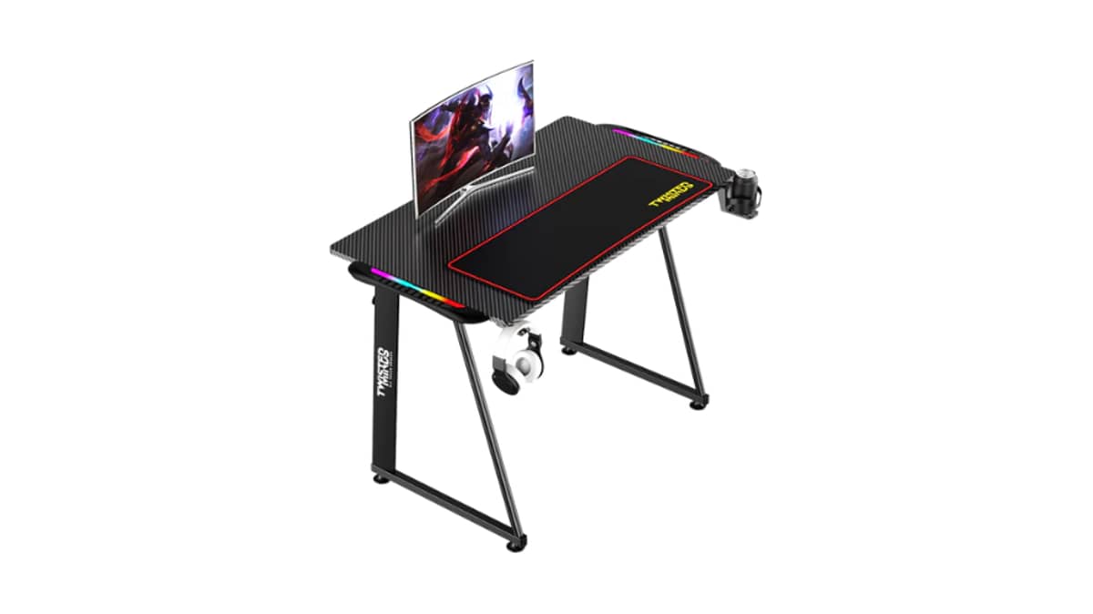 buy twisted-minds-carbon-fiber-texture-a-shaped-gaming-desk-black