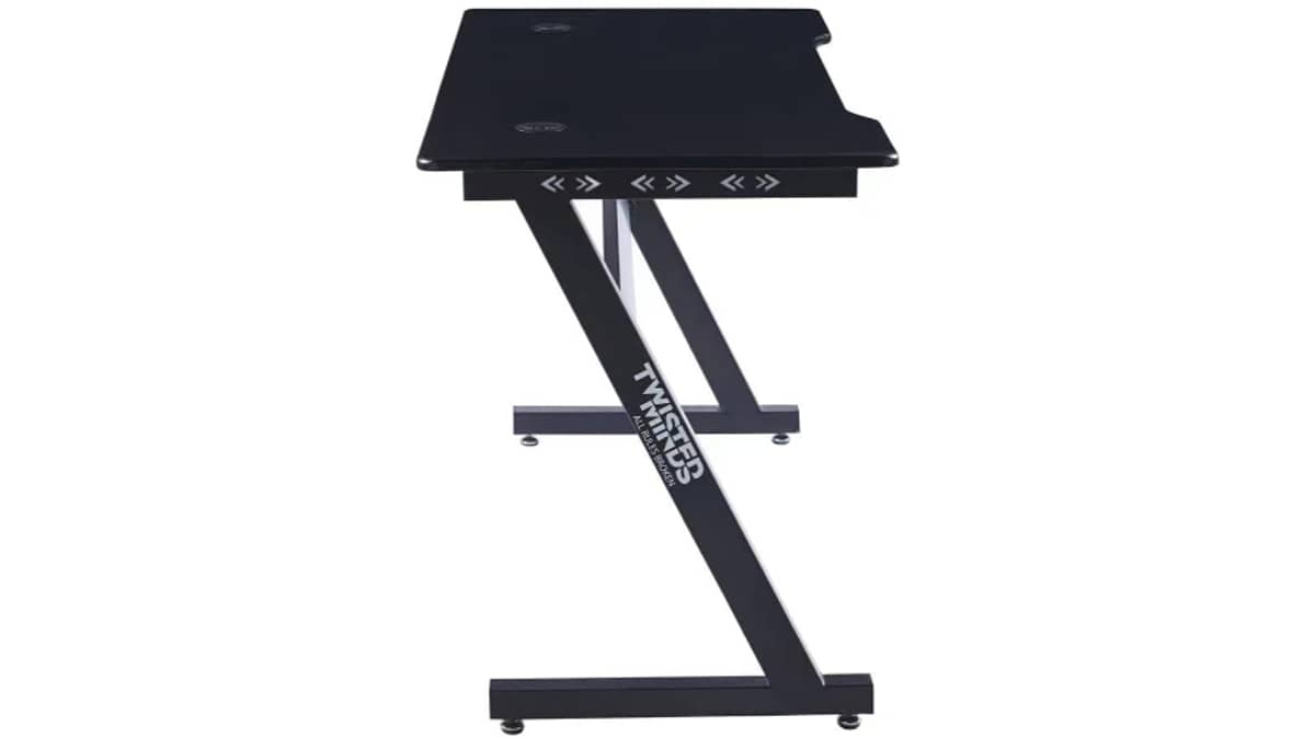 شتر twisted-minds-ergonomic-z-shaped-rgb-gaming-desk-black