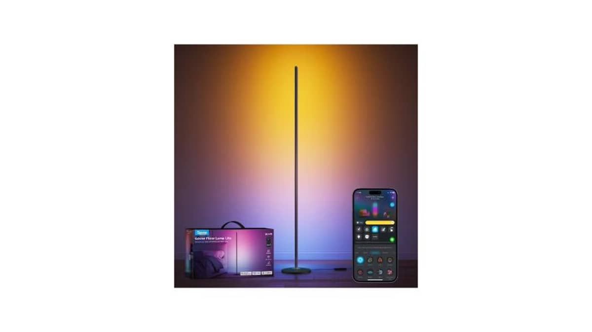 buy govee-rgbicw-smart-corner-floor-lamp-h8076-black